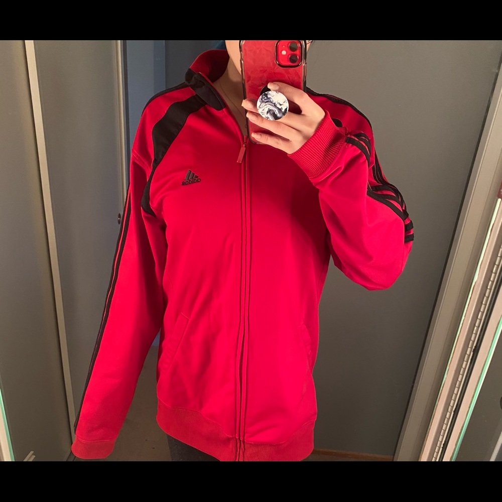 Adidas Red and Black Firebird Jacket - Picture 6 of 11